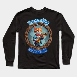 Cat Trumpeter: "Trumpeting Whiskers" Long Sleeve T-Shirt